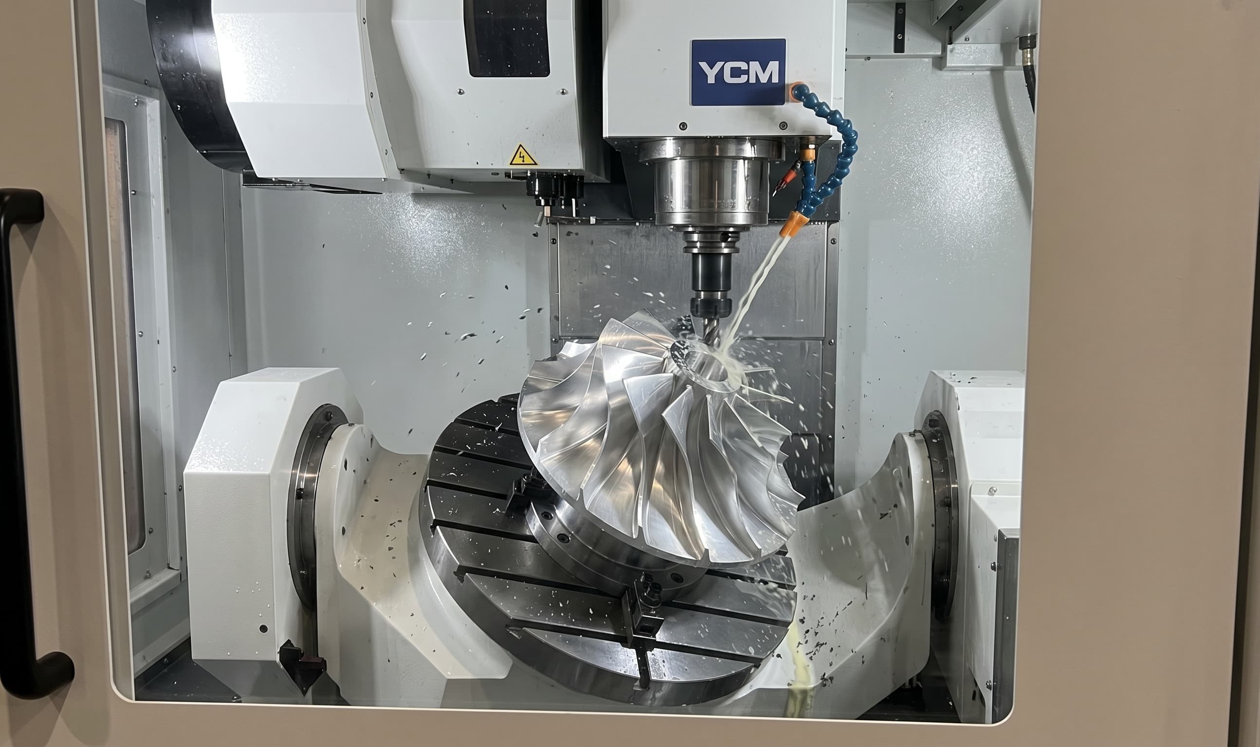 5-axis milling centre in operation